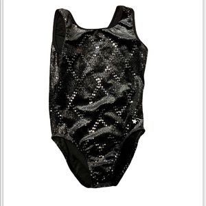 Destira Black Velvet Sparkle Leotard CL